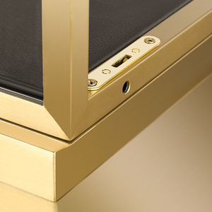 <span class=keywords><strong>Vitrine</strong></span> de présentation de bijoux Sundo Luxury Metal Gold Antique, rotative, avec éclairage LED, anti-poussière, écologique, étanche, pour la vente au détail - Product Image 4