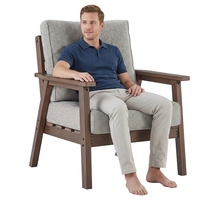 Fauteuil de salon d'extérieur en polybois HDPE résistant aux intempéries, canapé de patio luxueux à assise profonde avec coussins imperméables