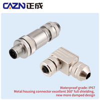 Conector hembra macho de 8 pines en ángulo recto A Código M12 Enchufe de montaje de metal