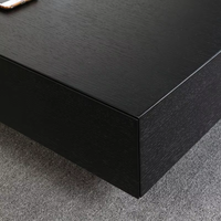 Grand centre de divertissement de style moderne Fournisseur de gros Table basse carrée en bois noire