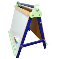 Chevalet en bois pour enfants avec tableau noir et tableau à craie, planche à dessin de 10 pouces, ensemble de jouets éducatifs pour le dessin
