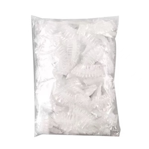 Cubrecascos Desechables Delgados con Bordes de Encaje, Impermeables para Teñir el Cabello y Ducha, Talla Adulto, Plástico Monocromático, Uso Interior, Paquete de 100 - Product Image 3
