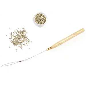 गर्म बिक्री लकड़ी संभाल ईज़ी पाश खींच threader सुई सूक्ष्म छल्ले मोती लिंक तांबे ट्यूब सिलिकॉन शिकंजा - Product Image 2