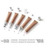 Tube cosmétique PE givré de 20g pour thé au lait, contenant souple avec tête en alliage de zinc, tête en céramique, pompe à vide, capuchon de rouge à lèvres