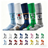 Chaussettes de sport personnalisées en coton imprimé, compression, fibres de luxe, cyclisme, algodon, haute cheville, hommes, salle de sport