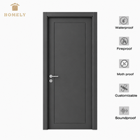 Porte intérieure en bois avec panneau poli imperméable en mélamine pour chambre, salon, salle de bain, hôtel, cuisine, villa