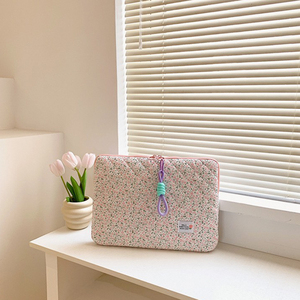 Puffy Soft Lightweight Polyester Laptop <strong>Sleeve</strong> 13-16 Inch for <strong>MacBook</strong> Cute Quilted Padded Floral Protective Case Compatible 11" - Product Image 3