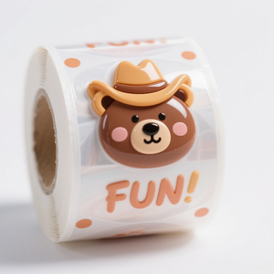 Pegatina Adhesiva de Resina Epoxi con Diseño de Dibujos Animados Personalizados, Calcomanías Epoxi Redondas con Logotipo en Forma de Domo, Resistentes al Agua - Product Image 5
