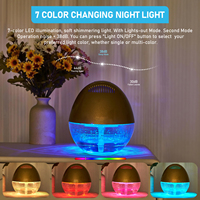 Purificateur d'air ultrasonique domestique avec diffuseur d'huiles essentielles, lumière 7 couleurs, brume silencieuse pour chambre à coucher, bureau, relaxation