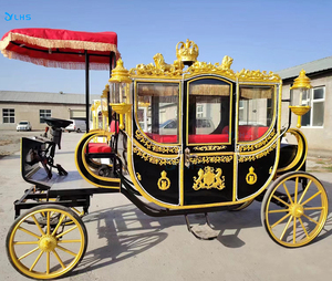 Black Luxury Royal Carriage/Marathon Retro Wedding Carriage/4-wheel European Electric Royal Carriage for Sale - Product Image 5