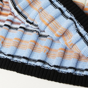 เสื้อคาร์ดิแกนไหมพรมลายทางแขนยาวคอวีสำหรับผู้หญิงแบบขายส่งสั่งทำได้, เสื้อสเวตเตอร์ติดกระดุม, เสื้อคลุมลำลองสำหรับผู้หญิง - Product Image 5