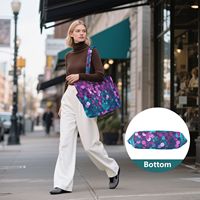 Tas Tote Ringan Berkilau Model Puffy 2026, Dompet dengan Ritsleting, Bahan Poliester, Tas Selempang, Kapasitas Besar untuk Wanita