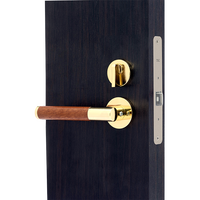 Poignée de porte intérieure de luxe dorée avec poignée décorative pour maison et toilettes publiques, loquet silencieux, serrure de porte à poignée séparée