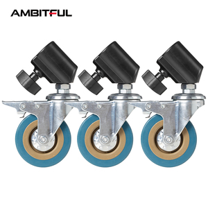 3個入り Cスタンド スイベルキャスターホイールセット 22/25MM径撮影用ライトスタンド三脚マジックレッグ用 - Product Image 1