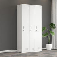 Armoire métallique à trois compartiments, casier en acier pour personnel, idéal pour usine, bureau, salle de sport, dortoir, rangement de vêtements, achat en gros