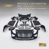 Kit carrosserie Facelift pour Bentley Continental GT – Ensemble de conversion style 2026 – Matériaux PP et acier de haute qualité – Réplique 1:1