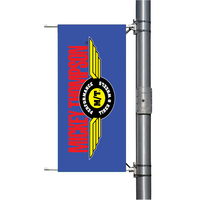 Nouvelle bannière publicitaire pour poteau lumineux, drapeau de rue extérieur, imprimé en couleur, en polyester, pour la décoration et la promotion