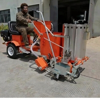Machine de marquage routier autotractée à peinture à froid avec panneau numérique, auvent et éclairage LED pour parkings, aéroports et usines
