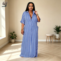 Nouvelle Robe Chemise Longue Décontractée à Col en V pour Femme, Style Estival, Taille Naturelle, Imprimé Numérique Translucide