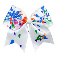 Conception personnalisée Cheer Bows avec bande élastique gros ruban Cheerleading Hair Bow