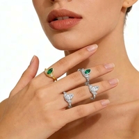 Bague QX en argent sterling 925, sertie de zircone cubique, motif feuille, couleur de placage personnalisée, fabricant de bijoux en gros