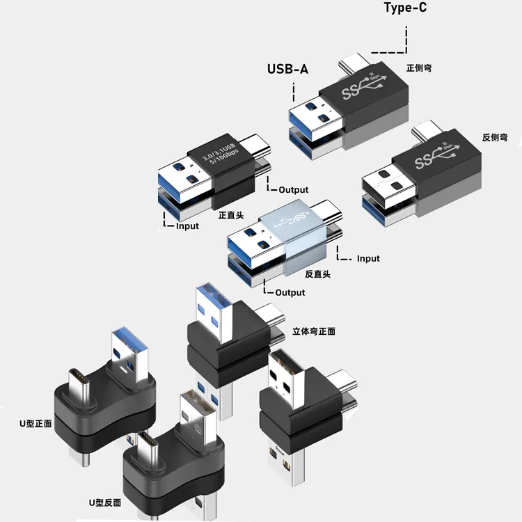 멀티 USB 유형 C 케이블 충전 어댑터 OTG 유형 C에서 USB U 디스크 어댑터 USB 삼성 Xiaomi 전화 노트북 태블릿 용 Tipo C