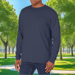 Unisex Long Loose Sporty Cartoon Blank T-shirt-Cotton <b>Bamboo</b> Fiber 260g <b>Yarn</b> Dyed - Product Image 2