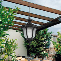 Lampe de jardin vintage antique en aluminium, luminaire suspendu intérieur/extérieur, suspension réglable