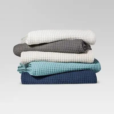 Cheap Blanket Bulk Cheap 100% Cotton Thermal Blanket 340GSM Soft Waffle Weave Blanket