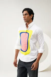 เสื้อเชิ๊ตผู้ชายผ้าคอตตอนคอวี, เสื้อเชิ๊ตผู้ชายผ้าฝ้าย100% ลำลองฤดูร้อนติดกระดุมเสื้อเชิ๊ตแขนยาวระบายอากาศบริการ OEM - Product Image 2