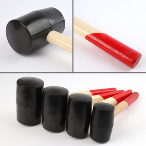 Marteau en caoutchouc Tianyu Zhengkun avec manche en bois, tête ronde, pour pose de carrelage, qualité industrielle, caoutchouc massif - Product Image 5