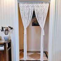 Rideau en macramé grand Boho tissé tenture murale rideaux de fenêtre à la main décor bohème pour fenêtre porte placard mariage toile de fond