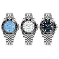 Montre mécanique automatique de luxe avec logo personnalisé NH35, acier inoxydable, cristal saphir, étanche 10 ATM, montre-bracelet pour homme
