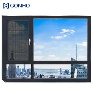 Gonho Top 10 supplier NOA NFRC AS2047 AU/ NZ/ USA standard 120 system broken bridge double glass window casement