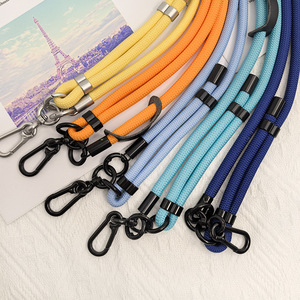 Adjustable Phone <b>Lanyard</b> 7mm <b>Polyester</b> Braided Rope With Silicone Cartoon Pendant Crossbody Neck Wearable Strap - Product Image 4