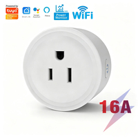 Prise intelligente Tuya 16A WiFi 2.4GHz, prise US, surveillance de la consommation d'énergie, fonction de minuterie, maison intelligente, compatible avec Alexa Google Home