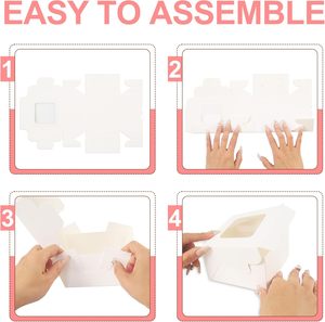 Scatole Bianche per Torte con Finestra, Piccole Confezioni per Pasticceria, Dolci, <span class=keywords><strong>Biscotti</strong></span>, Dessert, Macaron, Caramelle, Regali di Natale - Product Image 3