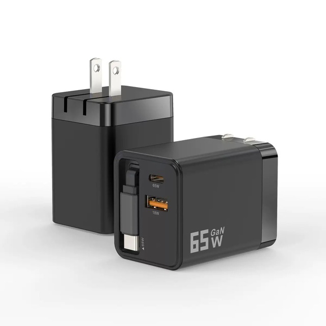 Newly Arrived 65W/80W/22.5W GAN Power Adapter USB-C Super Fast Charging Retractable Cable for for for PD3.0 QC3.0