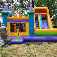 Parc de jeux gonflable commercial de château d'enfants de cavalier de rebond d'air de locations de partie avec la glissière