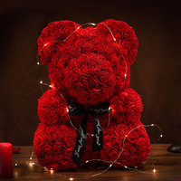 Teddy Rozenbeer 25cm Kunstbloemen Rozenbeer met Doosje Licht Moeder Vriendin Huwelijksverjaardag Verjaardag Valentijnsdag Cadeau