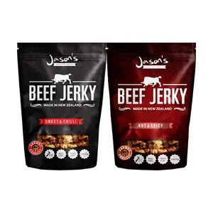 Zippy Sack Kraft Rolls Lebensmittel qualität Beef Jerk Lebensmittel verpackung Papiertüte Heiß siegel Brown Gravure Printing Lebensmittel-und Getränke verpackung