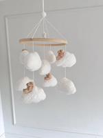 Mobile de lit bébé en tissu peluche bouclé ours en bois naturel de haute qualité pour berceau – Essentiels pour nouveau-nés