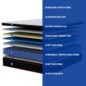 OEM ikiz tam kraliçe kral yatak 14 inç örme kumaş vakum oteller ve yatak odası için haddelenmiş 10 yıl garanti Modern tasarım - Product Image 6