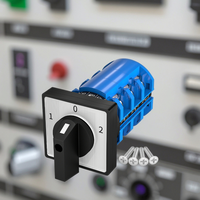 DaierTek Rotary Cam Selector Switch AC 660V 63A ON/OFF/ON 3 Position Latching Universal Changeover Switch with 12 Terminals