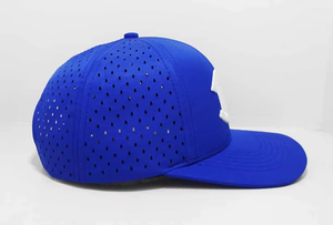 Oem Custom 6 Panel PVC Patch Logo <b>Waterproof</b> Gorras White Polyester Spandex Baseball Cap Laser Cut Hole Perforated Golf Dad <b>Hat</b> - Product Image 3