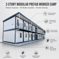 Villa conteneur modulaire extensible à 2 étages, démontable, préfabriquée, moderne, pour hôtel ou dortoir