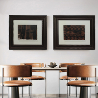 Art mural en bois en relief 3D de style minimaliste moderne, peinture combinée en techniques mixtes faite à la main pour la décoration de la maison