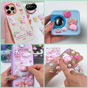 Adesivo 3D Morbido a Forma di <span class=keywords><strong>Orso</strong></span> Cartone Animato, Divertente Decorazione per Cover Telefono per Bambini, Casa, Ufficio, Lavoro, Adesivo Personalizzato - Product Image 4