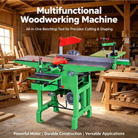 Machine à bois multifonctionnelle 3-en-1 : Scie, Dégauchisseuse, Mortaiseuse, Faible Bruit, pour Meubles d'Intérieur et Petites Ateliers de Menuiserie
