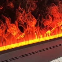 Chimenea Eléctrica de Vapor de Agua con Atomización 3D Decorativa, Humidificador de 700mm, Control Remoto, Color Negro, Llama de Vapor